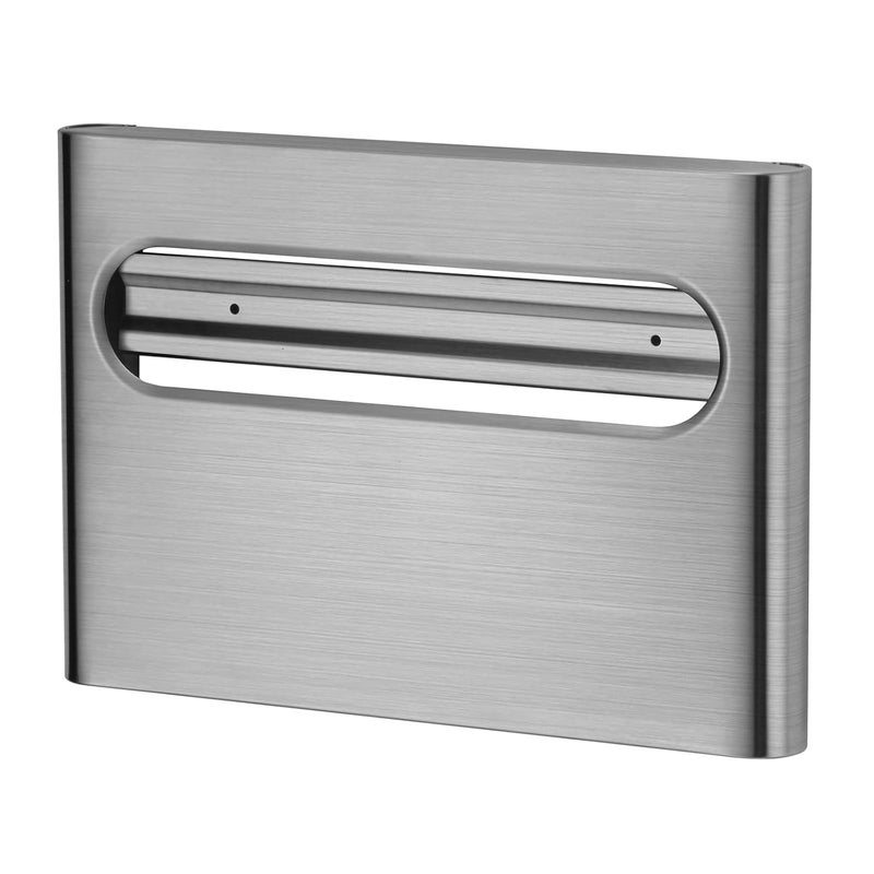 stardrix Slim Brushed Stainless Steel Toilet Seat Cover Dispenser – Designer Wall-Mount Holder with Curved Edges and Large Capacity for Single or 1/2 Fold Covers, Aesthetic and Modern Look - Image 1